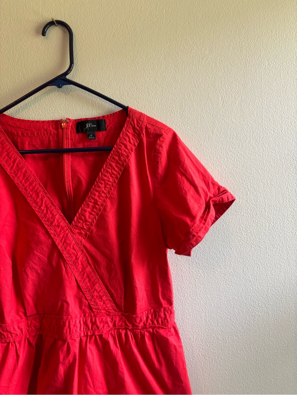 J. Crew Bright Red V‑Neck Midi Sheath Dress - Picture 3 of 6